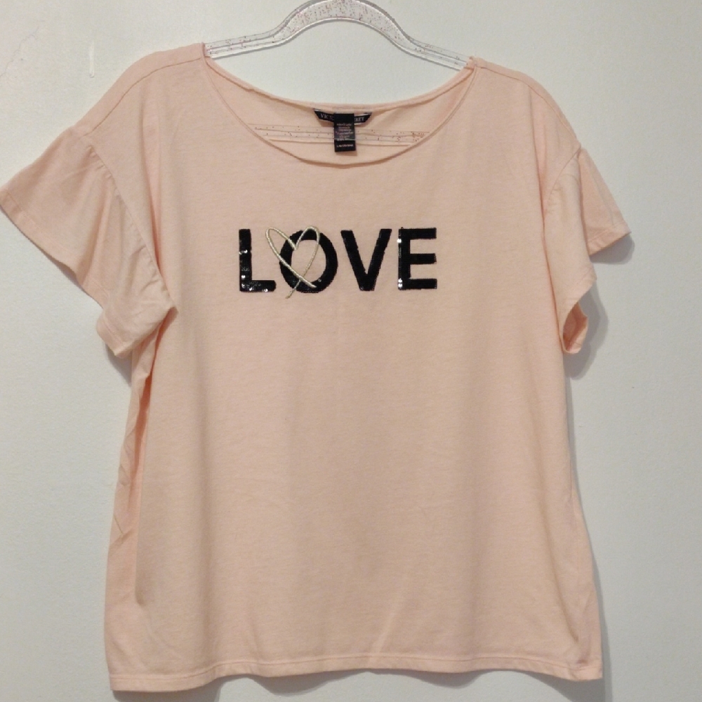 VICTORIA'S SECRET Women's Pink Love Graphic Top
